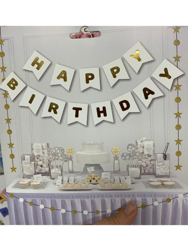 Doğum%20Günü%20Zarflı%20Banner%20Beyaz%20Varaklı%20Gümüş%20Happy%20Birthday
