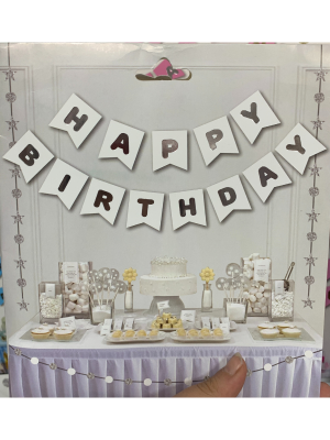 Doğum%20Günü%20Zarflı%20Banner%20Beyaz%20Varaklı%20Gold%20Happy%20Birthday