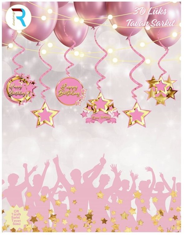 Doğum%20Günü%20Happy%20Birthday%20Pembe%20Tavan%20Süsü%206lı