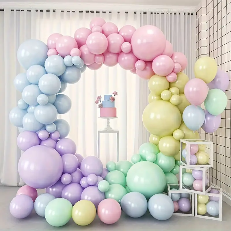 Makaron%20Renk%20Doğum%20Günü%20Partisi%20Balon%20Zinciri