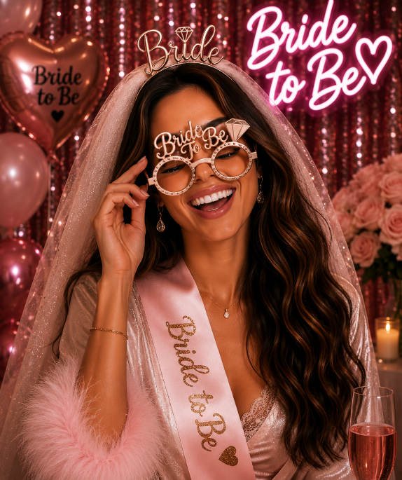 Bride%20Gözlük%20Taç%20Seti%20Rosegold