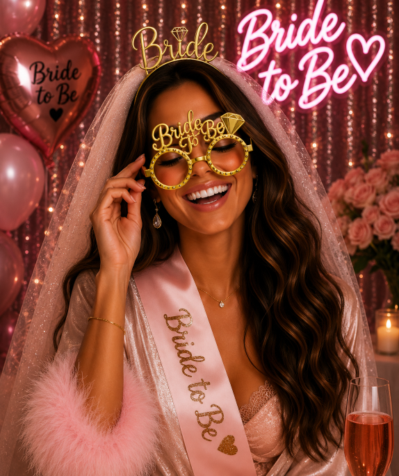 Bride%20Gözlük%20Taç%20Seti%20Gold