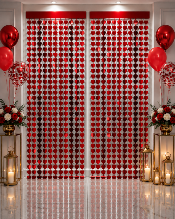 Metalize%20Arka%20Fon%20Perde%20Kırmızı%20Kalp%2090x190%20cm