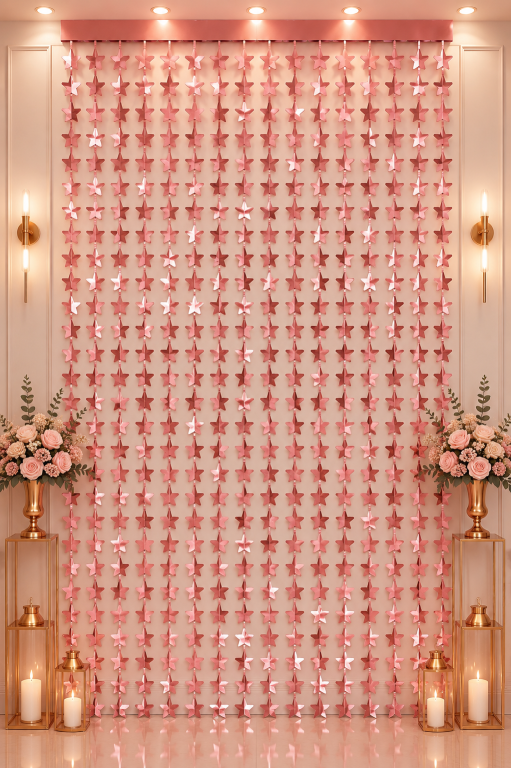 Metalize%20Arka%20Fon%20Perde%20Yıldız%20Rosegold%20100x200%20cm