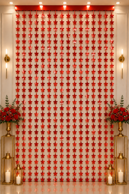 Metalize%20Arka%20Fon%20Perde%20Yıldız%20Kırmızı%20100x200%20cm