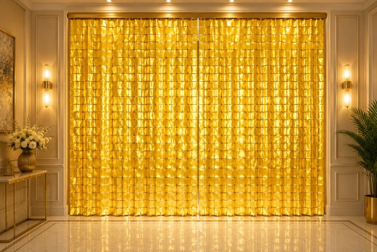 Metalize%20Arka%20Fon%20Perde%20Kareli%20Gold%20100x200%20cm