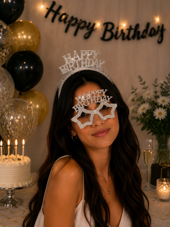 Happy%20Birthday%20Taç%20Gözlük%20Seti%20Gümüş