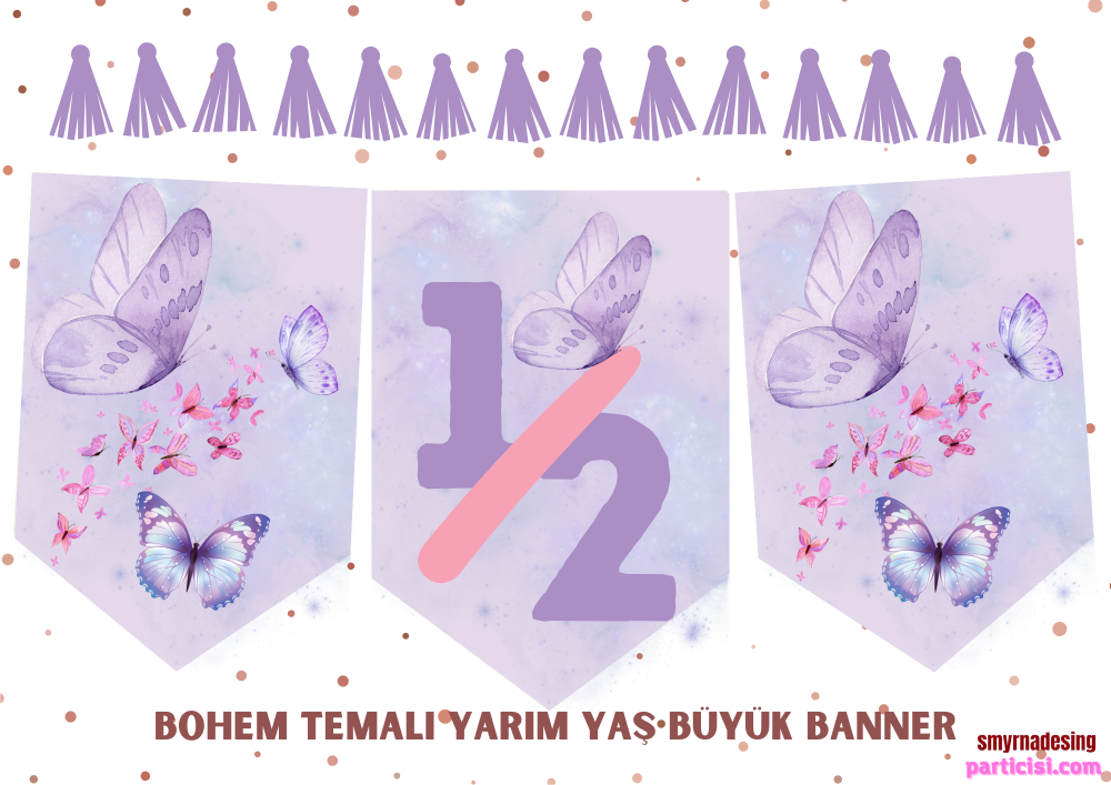 1/2%20Ay%20Doğum%20Günü%20Mor%20Kelebek%20Banner