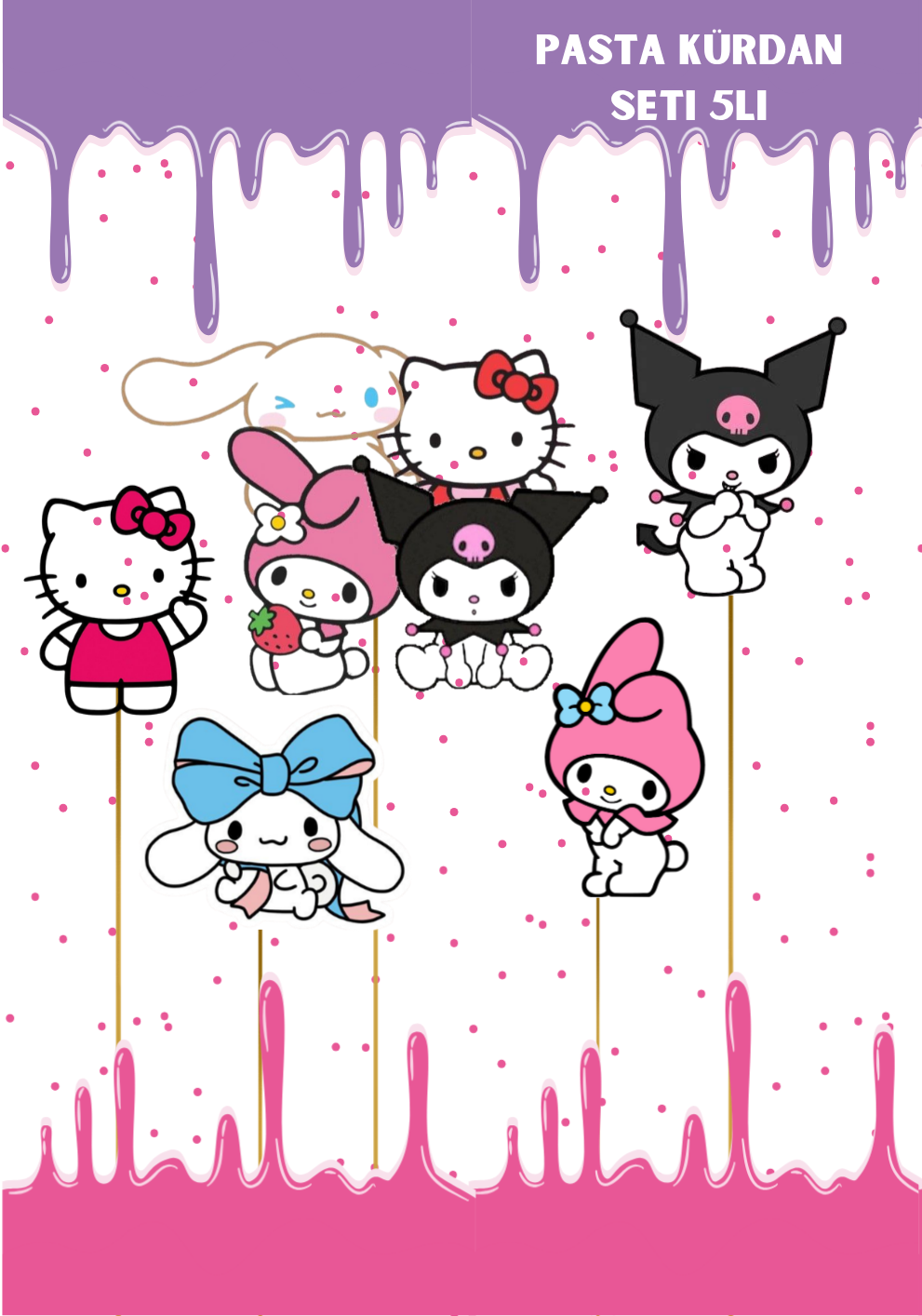 Kuromi%20Pasta%20Üstü%20Kürdan%205li