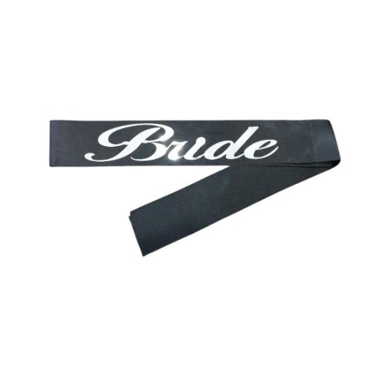 Bride Gümüş Yazılı Kuşak Siyah Renk