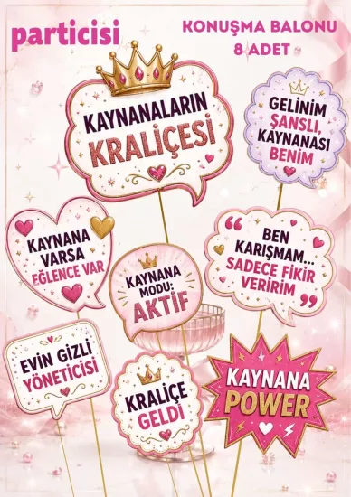 Kaynana Partisi Konuşma Balonu 10lu