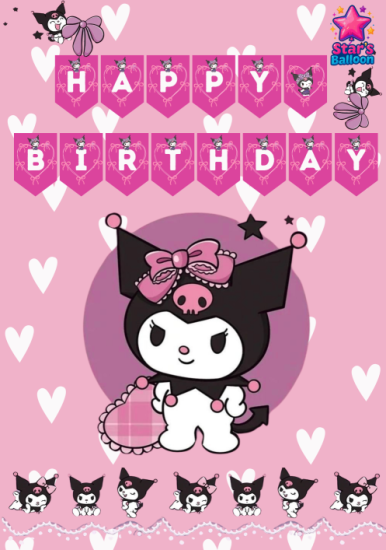 Kuromi Happy Birthday Banner