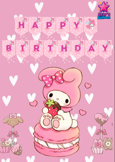 My Melody Happy Birthday Banner