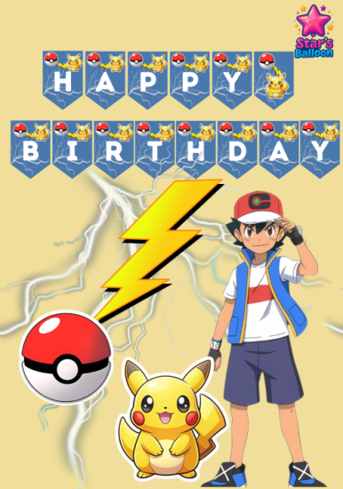 Pokemon Happy Birthday Banner