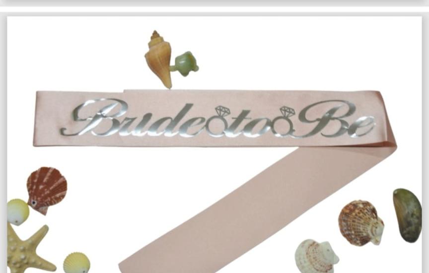 Bride To Be Gümüş Yazılı Kuşak Pembe Renk