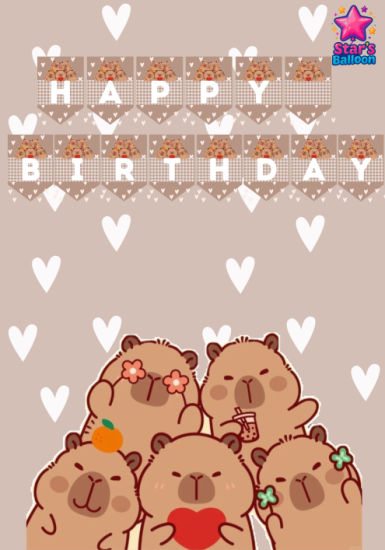 Capybara Happy Birthday Banner