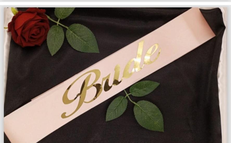 Bride Gold Yazılı Kuşak Pembe Renk