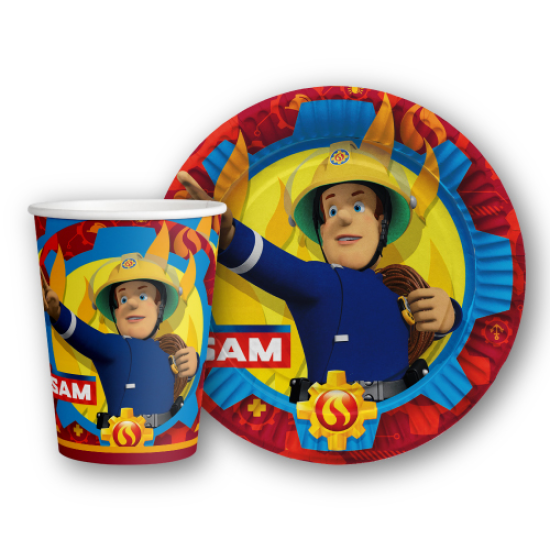 Doğum Günü İtfaiyeci Sam Tabak Bardak 8li