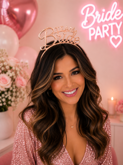 Team Bride Mika Taç Rosegold Renk