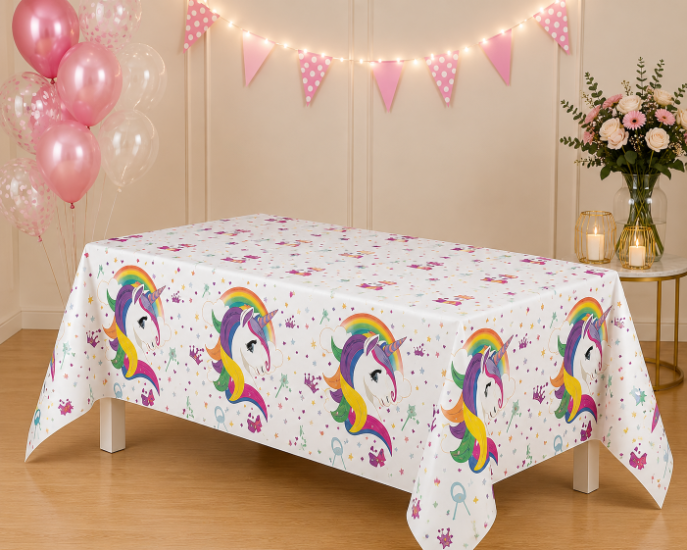 Doğum Günü Kullan At Masa Örtüsü Unicorn