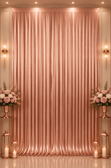 Arka Fon Perde Mat Rosegold 100x200 cm