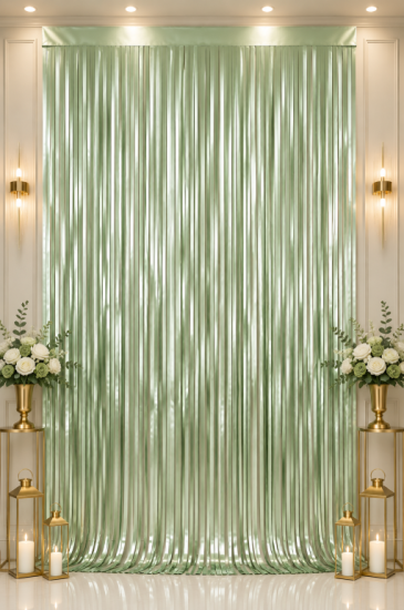 Arka Fon Perde Mat Yeşil 100x200 cm