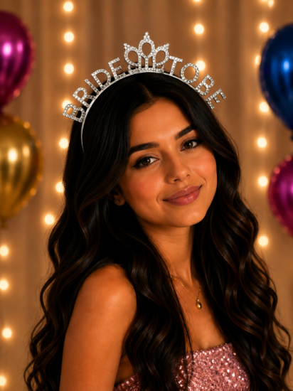 Bride To Be Taşlı Taç Gümüş