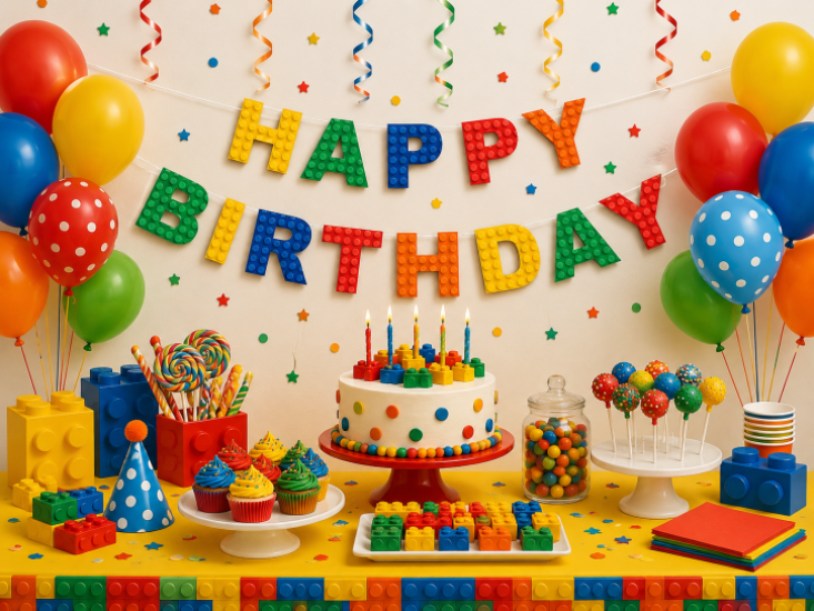 Doğum Günü Renkli Bloklar Happy Birthday Banner
