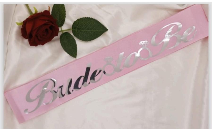 Bride To Be Gümüş Yazılı Kuşak Şeker Pembe Renk