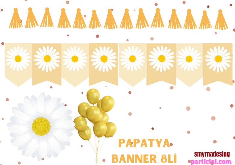 Doğum Günü Papatya Temalı Dekoratif Banner