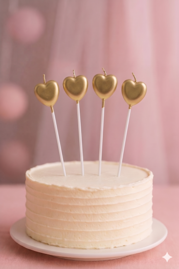 Parti Mumu Altın Kalp 4 adet