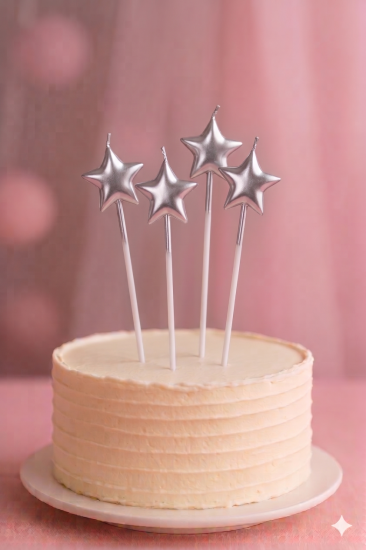 Parti Mumu Gümüş Yıldız 4 adet