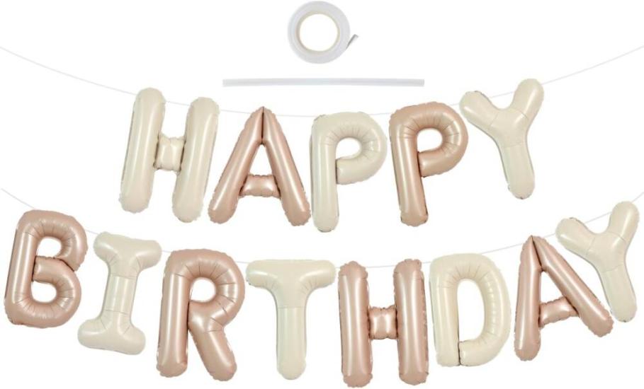 16 inç Happy Birthday Krem Folyo Balon