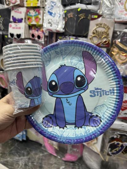 Doğum Günü Stitch Tabak Bardak 8li
