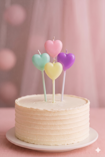 Parti Mumu Makaron Kalp 4 adet