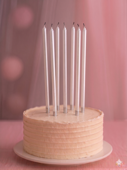 Parti Mumu Metalik Beyaz 20 cm