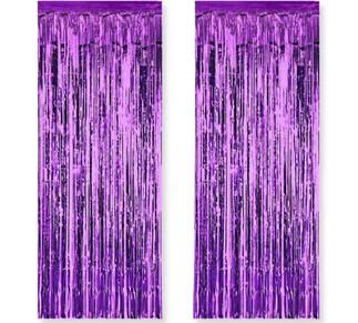 Metalize Arka Fon Perde Mor 90x200 cm