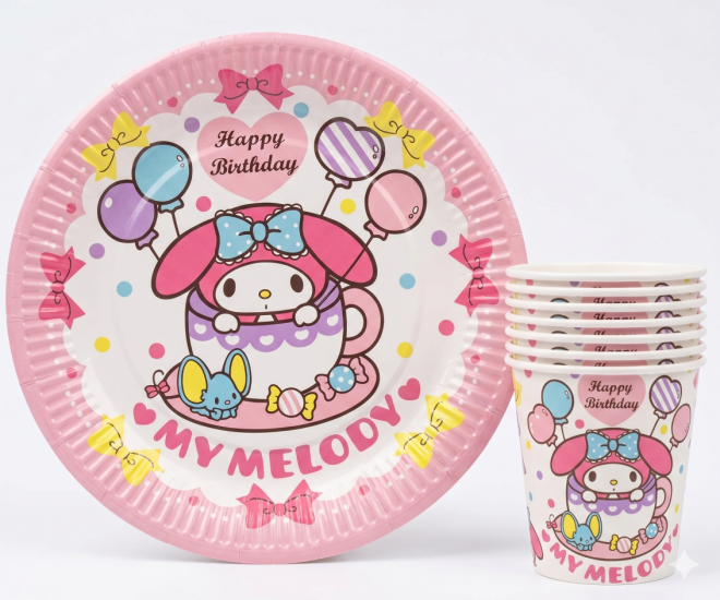 Doğum Günü My Melody Tabak Bardak 8li