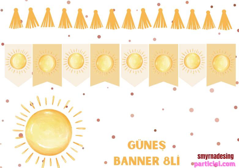 Doğum Günü Güneş Temalı Dekoratif Banner