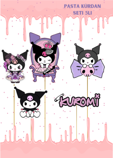 Kuromi Pasta Üstü Kürdan 5li