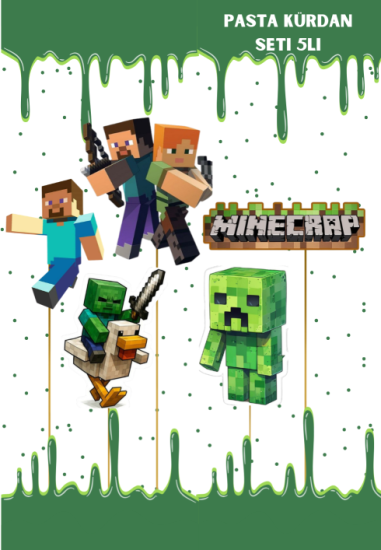 Minecraft Pasta Üstü Kürdan 5li