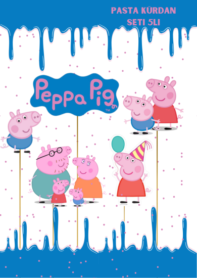 Peppa Pig Pasta Üstü Kürdan 5li