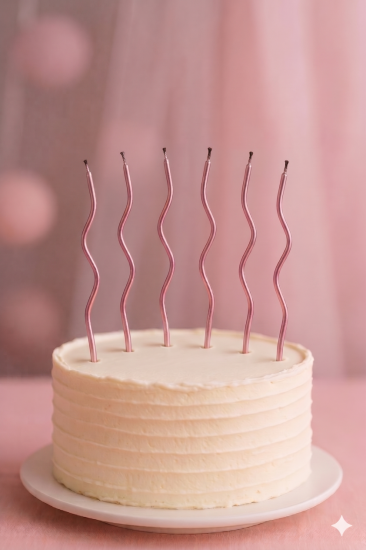 Parti Mumu Kıvrımlı Pembe Renk 6 adet