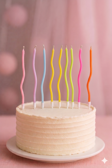 Parti Mumu Kıvrımlı Makaron Renk 6 adet