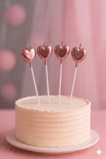 Parti Mumu Rosegold Kalp 4 adet