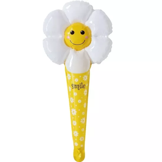 Saplı Sarı Papatya Folyo Balon