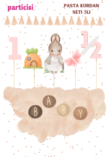 Tavşan Pasta Üstü Kürdan 5li