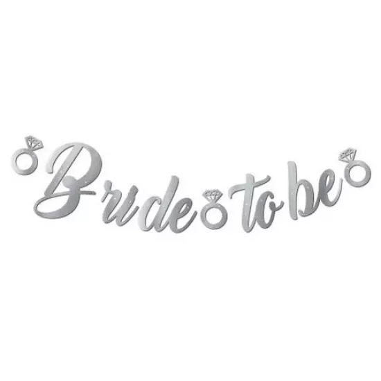 Bride To Be Kaligrafi Banner Gümüş
