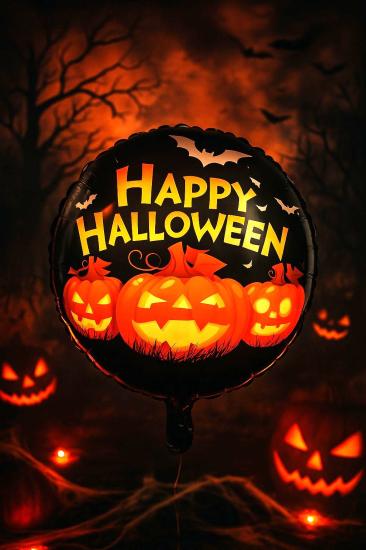 Halloween Yuvarlak Folyo Balon