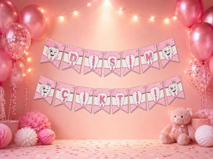 Dişim Çıktı Banner Pembe